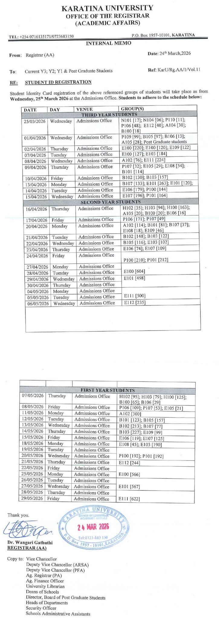 student ID Registration