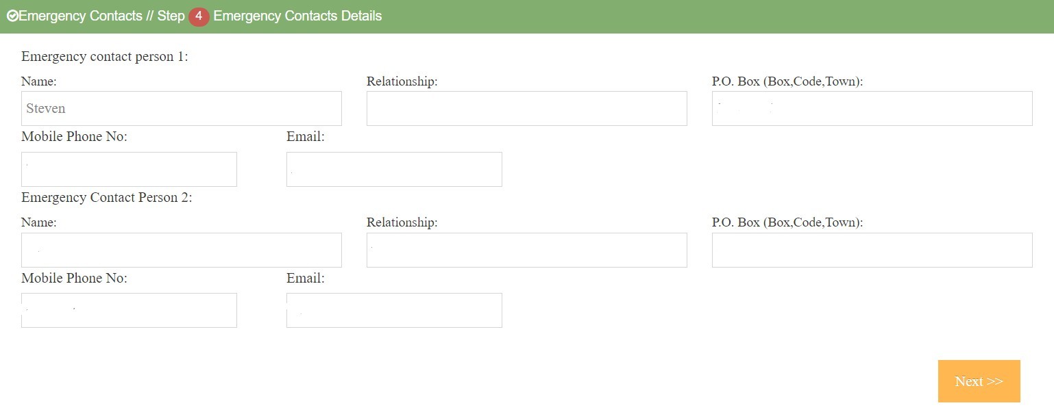 Step 1 - Update Personal Details